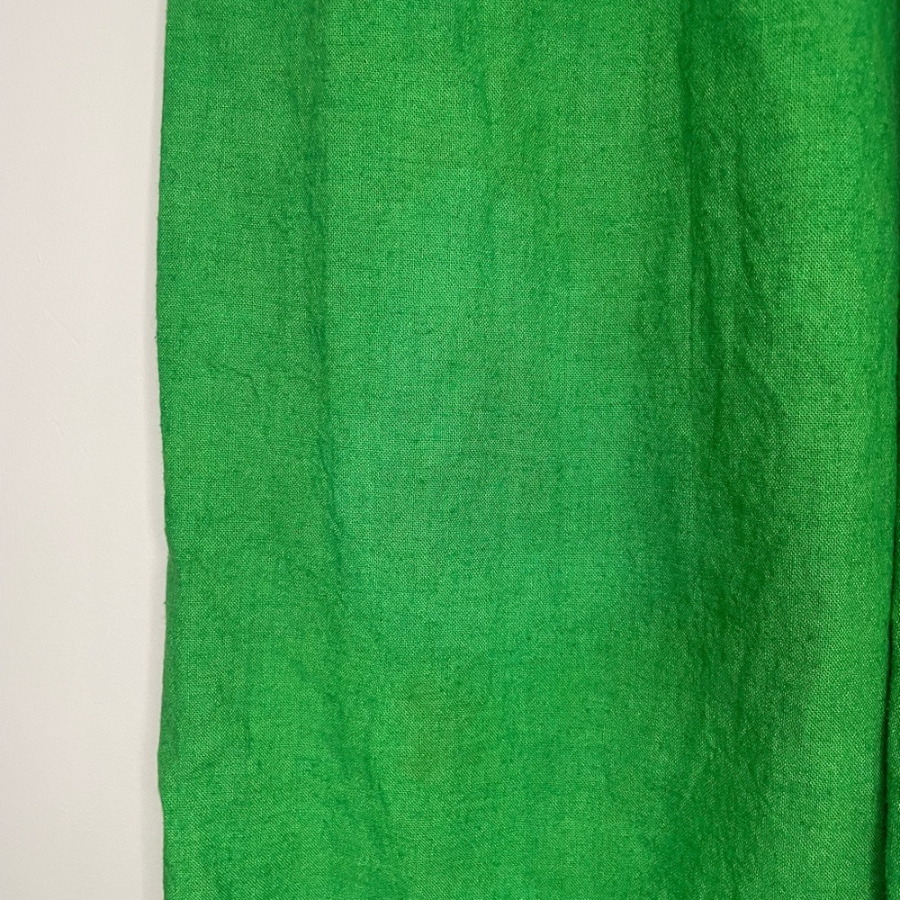 Green Lagenlook wide leg flare asymmetrical hem ankle pull on pants medium - Picture 10 of 10